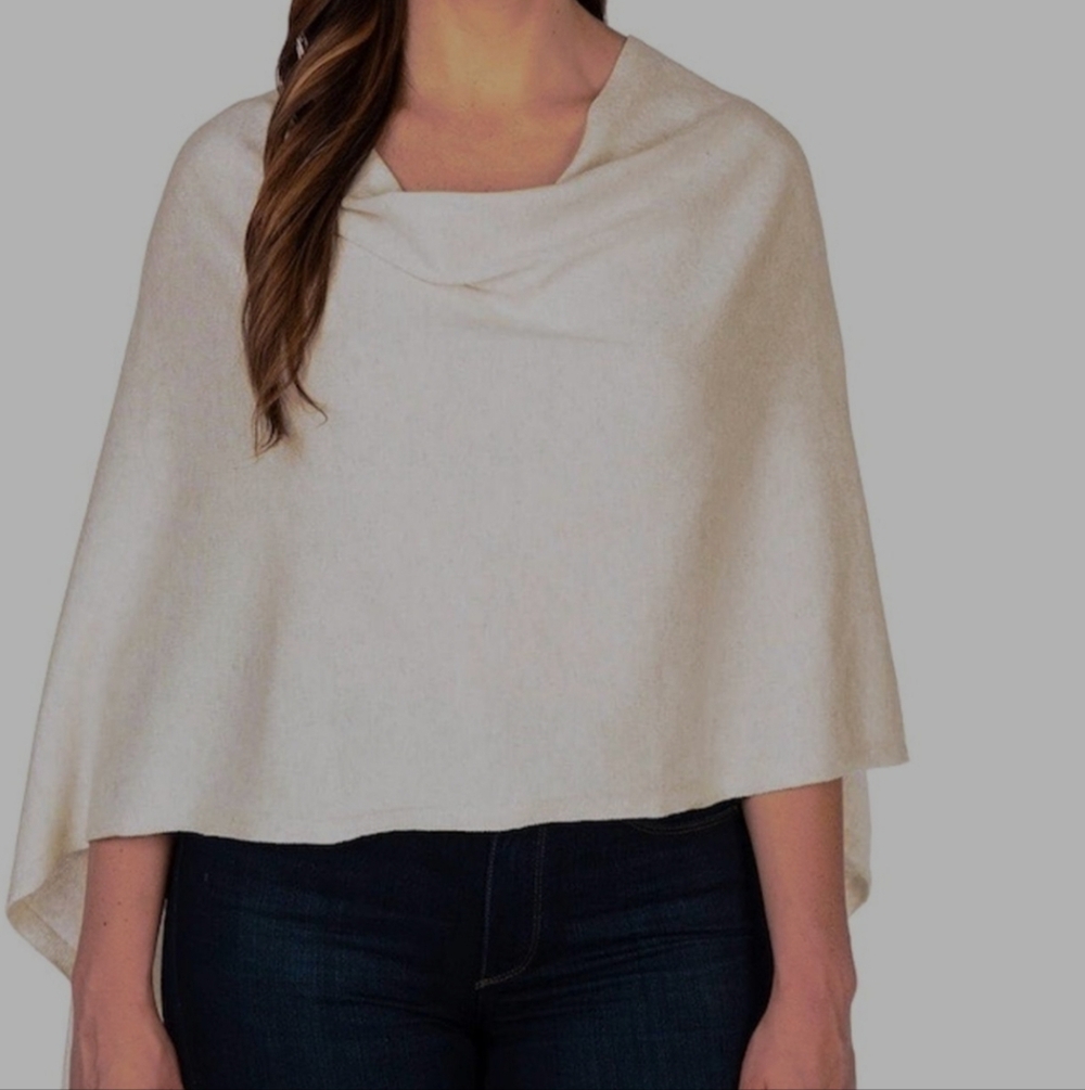 Elegant Cream Women's Poncho